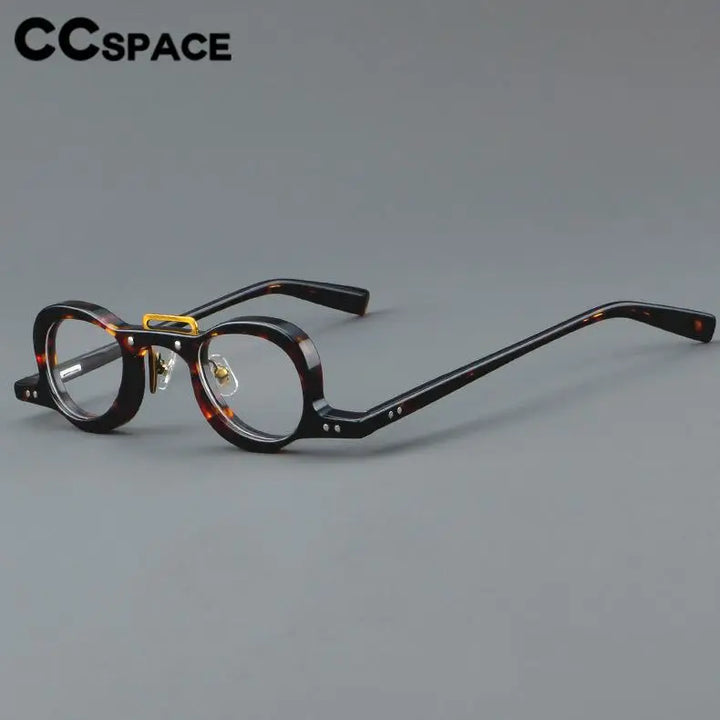 CCspace Women's Full Rim Small Round Double Bridge Acetate Eyeglasses 57191 Full Rim CCspace