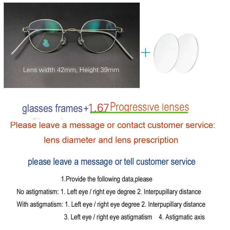 Yujo Unisex Full Rim Oval Round Steel Custom Eyeglasses 61457