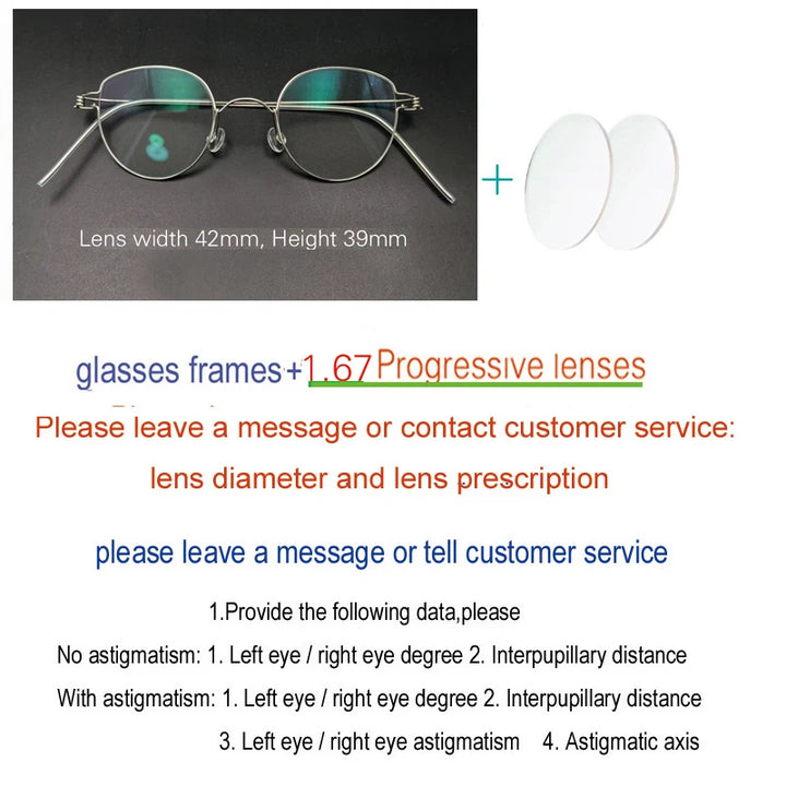 Yujo Unisex Full Rim Oval Round Steel Custom Eyeglasses 61457