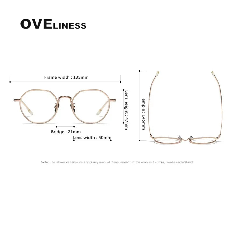 Oveliness Women's Full Rim Flat Top Oval Acetate Titanium Eyeglasses 48514