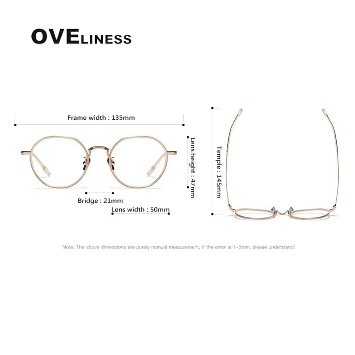 Oveliness Women's Full Rim Flat Top Oval Acetate Titanium Eyeglasses 48514