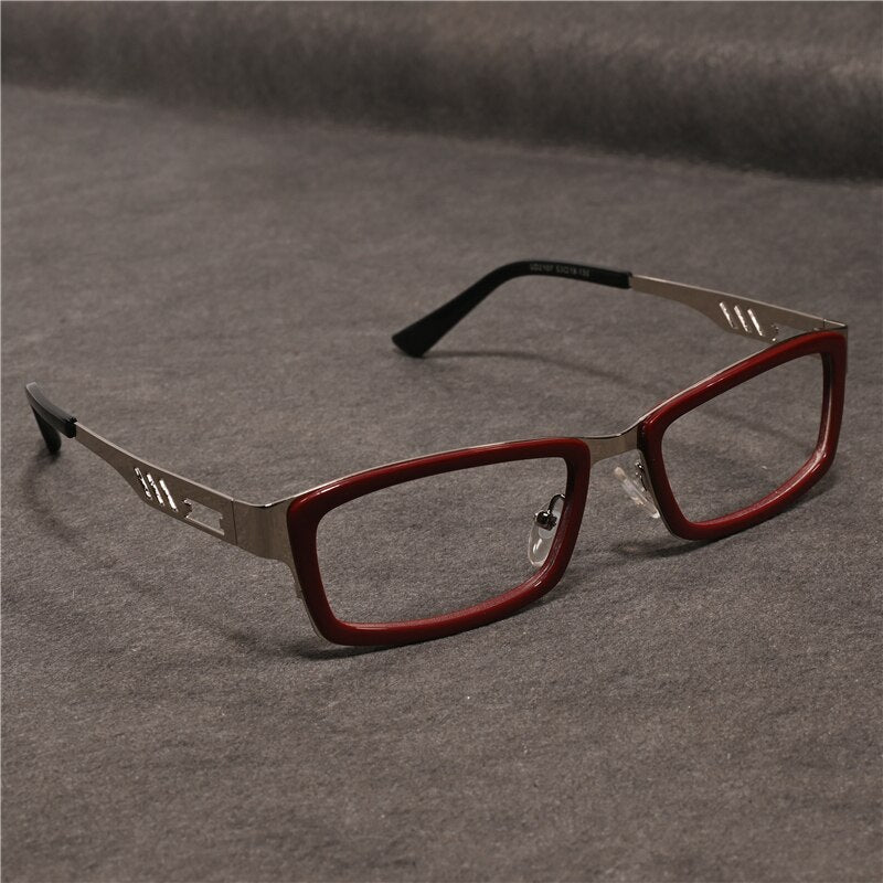 Cubojue Unisex Full Rim Rectangle Alloy Myopic Reading Glasses 2108m Reading Glasses Cubojue
