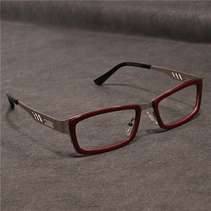 Cubojue Unisex Full Rim Rectangle Alloy Myopic Reading Glasses 2108m Reading Glasses Cubojue