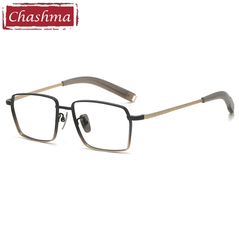 Chashma Ottica Men's Full Rim Square Titanium Eyeglasses 07519 Full Rim Chashma Ottica   