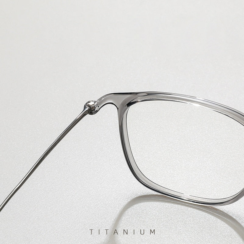 Yimaruili Unisex Full Rim Square Tr 90 Titanium Eyeglasses L9107 Full Rim Yimaruili Eyeglasses