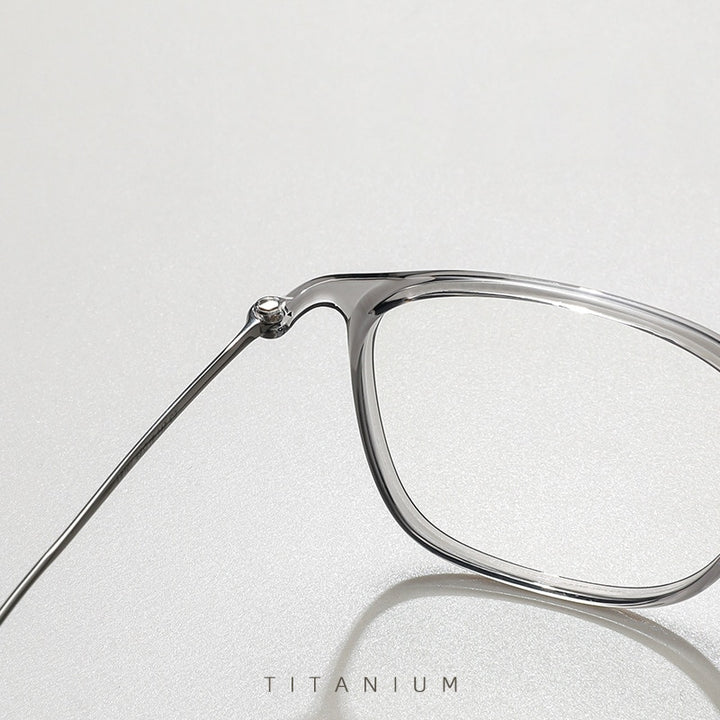 Yimaruili Unisex Full Rim Square Tr 90 Titanium Eyeglasses L9107 Full Rim Yimaruili Eyeglasses