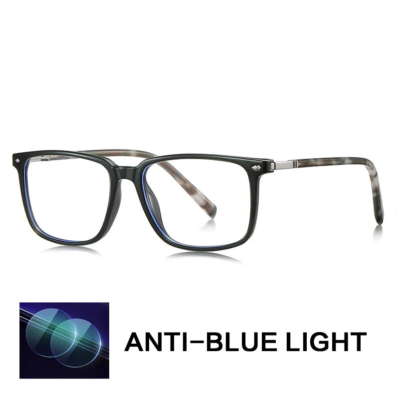 Gatenac Men's Full Rim Square Tr 90 Titanium Reading Glasses Gxyj9215