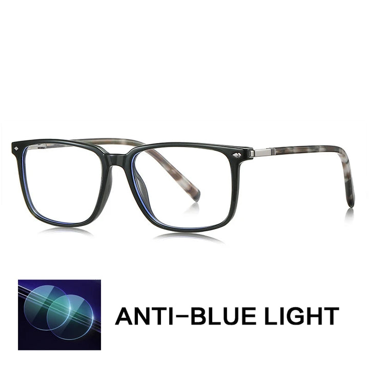 Gatenac Men's Full Rim Square Tr 90 Titanium Reading Glasses Gxyj9215