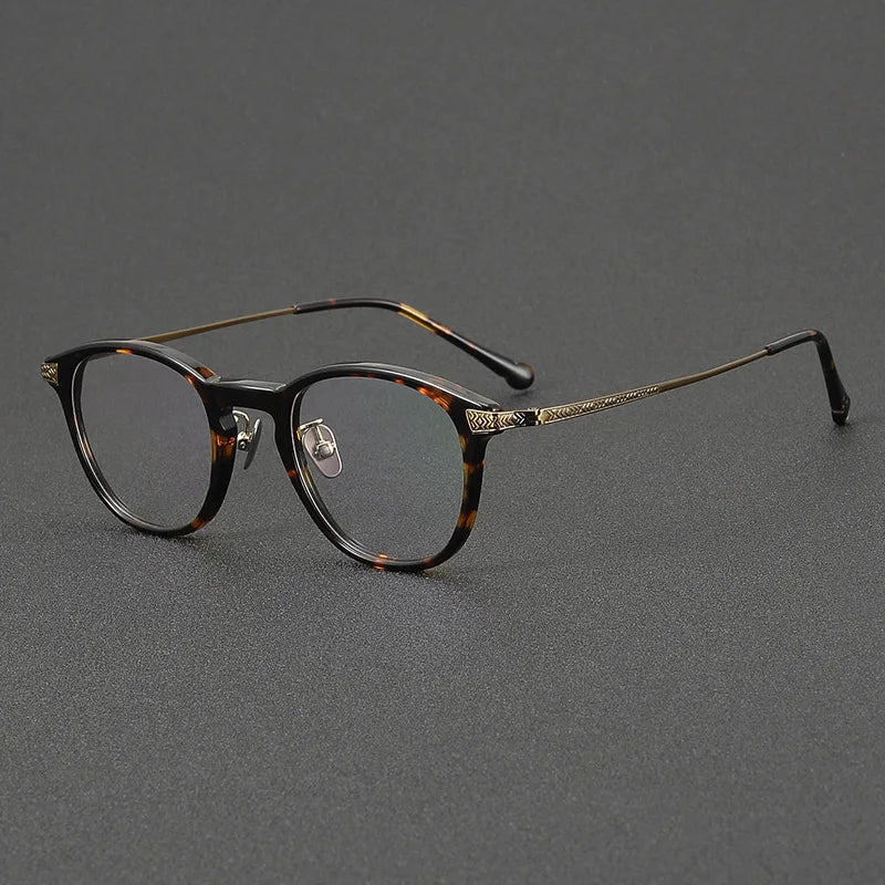 Momoja Women's Full Rim Round Titanium Acetate Eyeglasses 722401