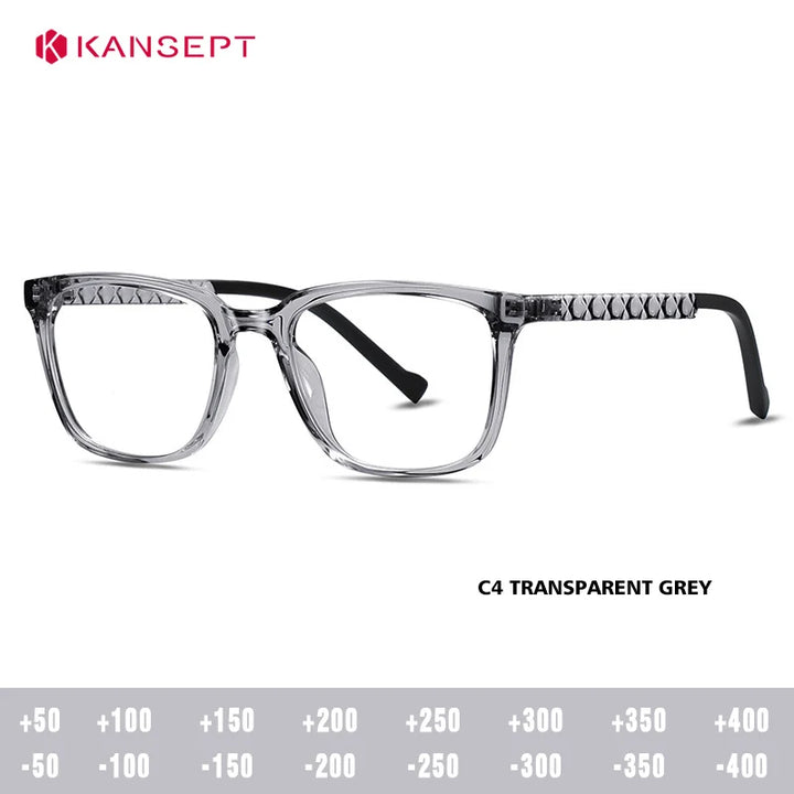 Kansept Unisex Full Rim Square Tr 90 Alloy Reading Glasses 62017