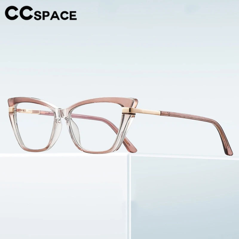 CCspace Women's Full Rim Butterfly Tr 90 Titanium Reading Glasses 310902
