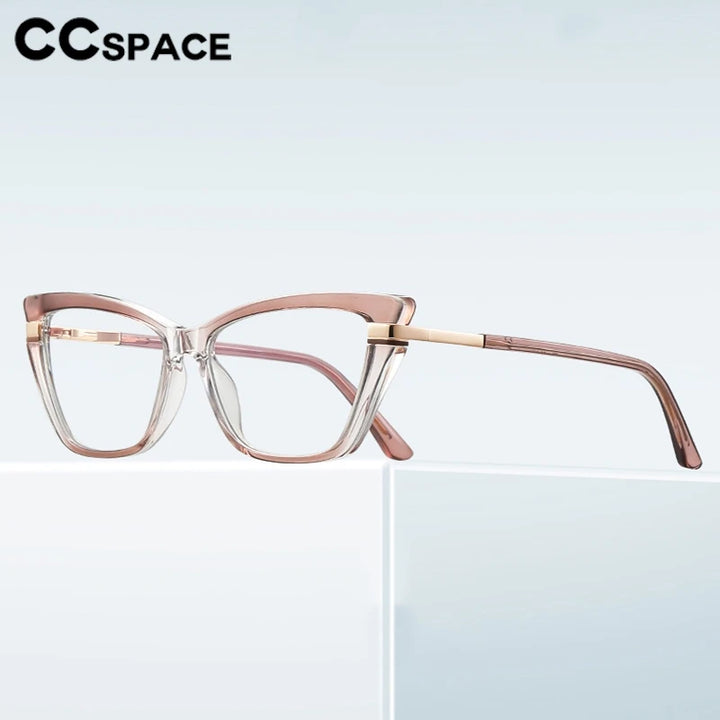 CCspace Women's Full Rim Butterfly Tr 90 Titanium Reading Glasses 310902