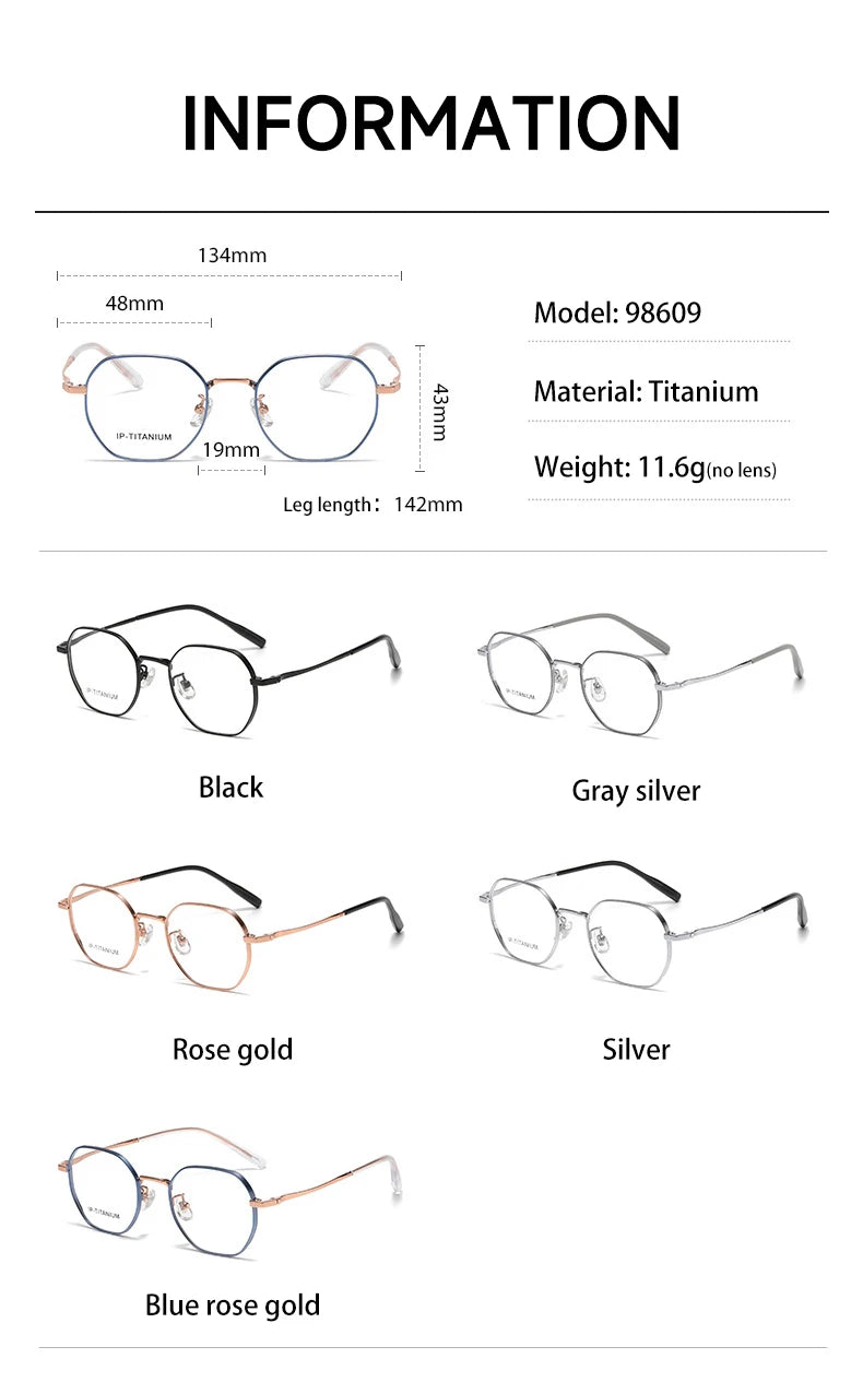 Vicky Women's Full Rim Polygon Oval Titanium Reading Glasses 698609