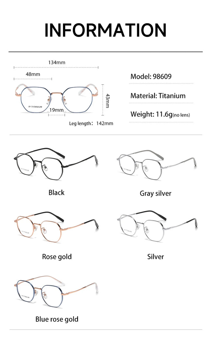 Vicky Women's Full Rim Polygon Oval Titanium Reading Glasses 698609