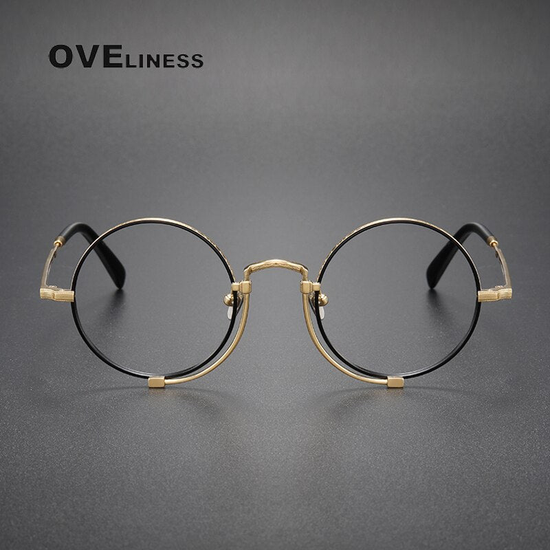 Oveliness Unisex Full Rim Round Titanium Eyeglasses 1013h Full Rim Oveliness