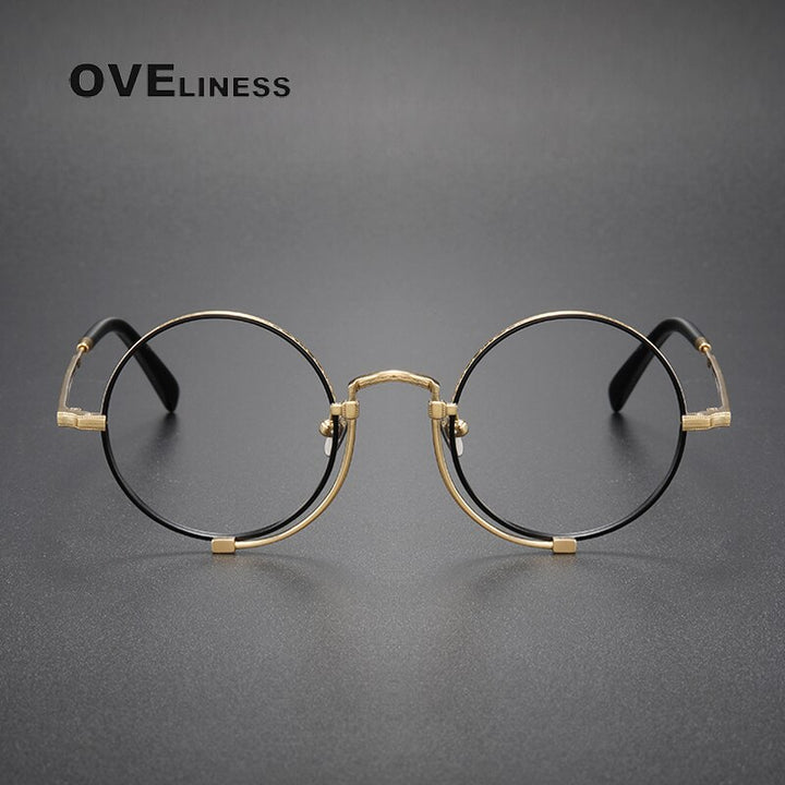 Oveliness Unisex Full Rim Round Titanium Eyeglasses 1013h Full Rim Oveliness