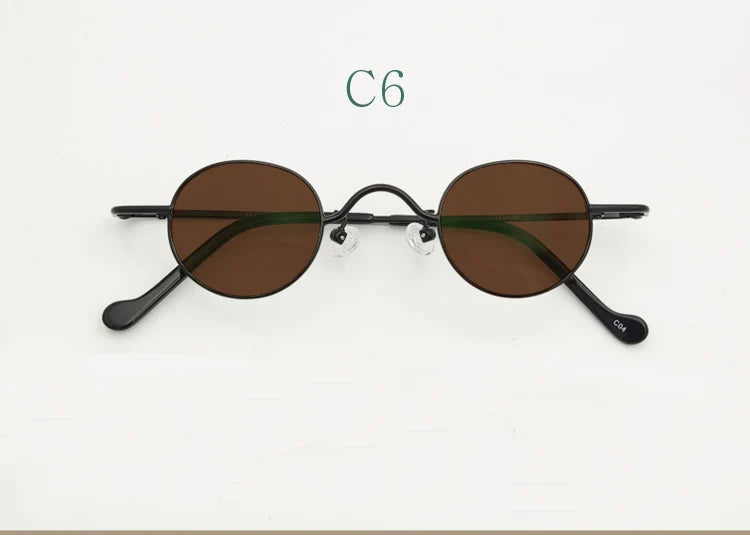 Yujo Unisex Full Rim Small Round Titanium Polarized Sunglasses 3629s Sunglasses Yujo C6 CHINA