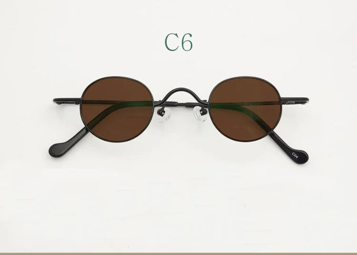 Yujo Unisex Full Rim Small Round Titanium Polarized Sunglasses 3629s Sunglasses Yujo C6 CHINA