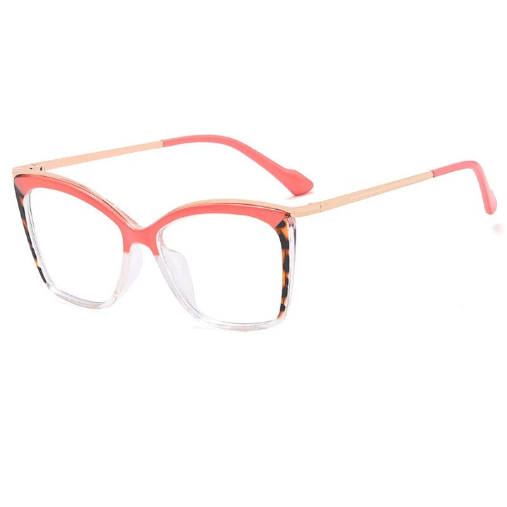CCspace Women's Full Rim Square Tr 90 Titanium Eyeglasses 57052 Full Rim CCspace C3Pink
