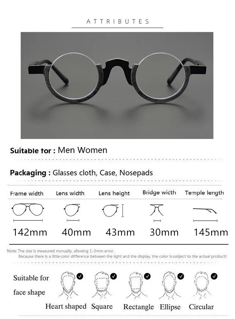 Aimee Unisex Semi Rim Round Acetate Eyeglasses 14230 Semi Rim Aimee