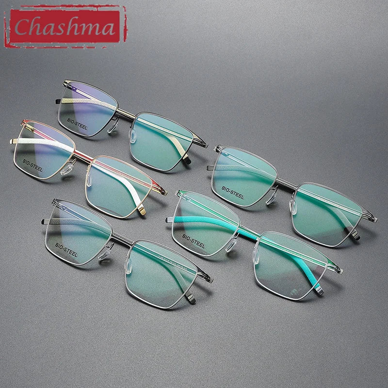 Chashma Ottica Men's Full Rim Square Titanium Eyeglasses 408 Full Rim Chashma Ottica   