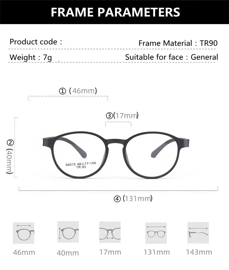 Kocolior Unisex Full Rim Oval Tr 90 Acetate Hyperopic Reading Glasses 66015 Reading Glasses Kocolior