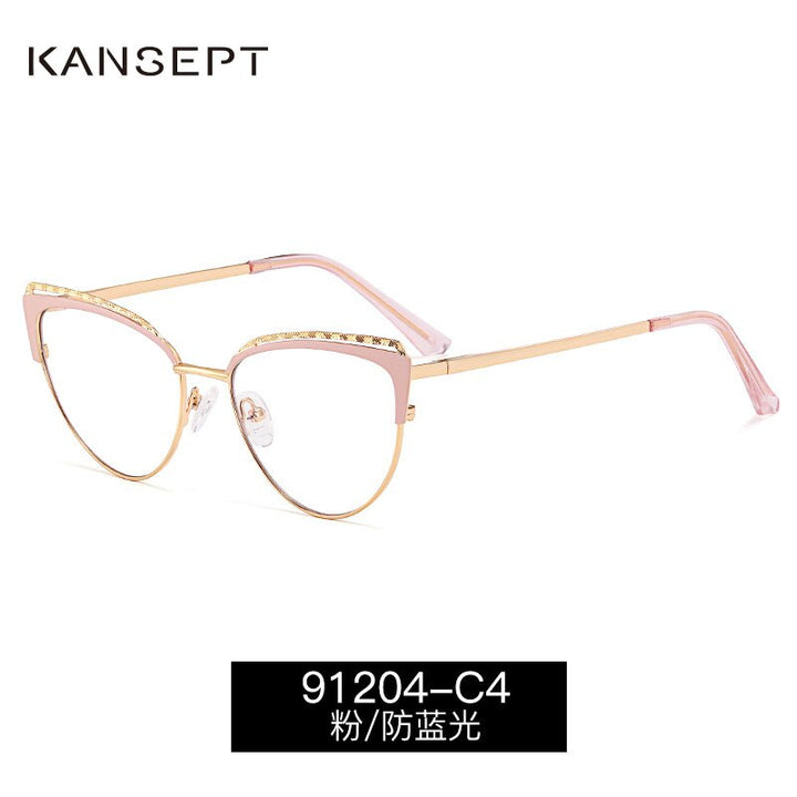 Kansept Women's Full Rim Square Cat Eye Stainless Steel Eyeglasses 91204 Full Rim Kansept C4 China 