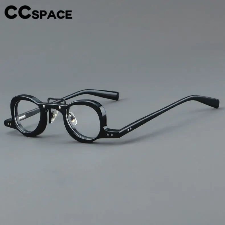 CCspace Women's Full Rim Small Round Double Bridge Acetate Eyeglasses 57191 Full Rim CCspace