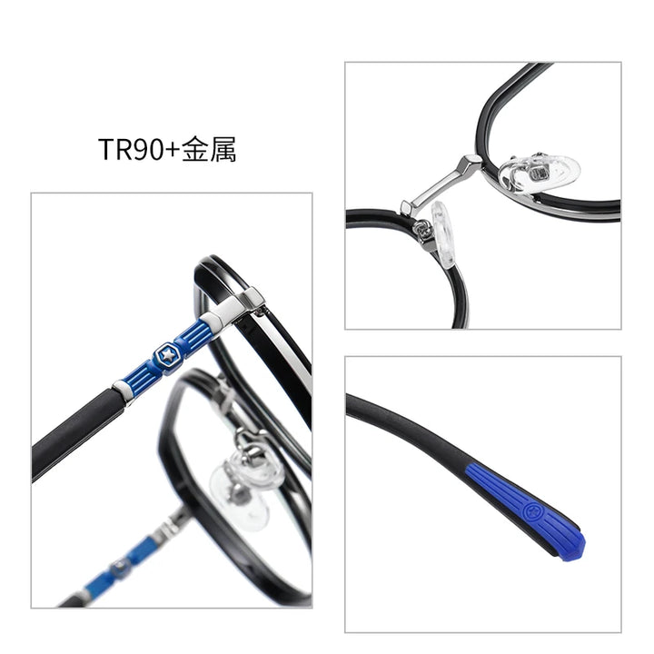 Vicky Youth Unisex Full Rim Flat Top Round Tr 90 Titanium Eyeglasses 5126 Full Rim Vicky