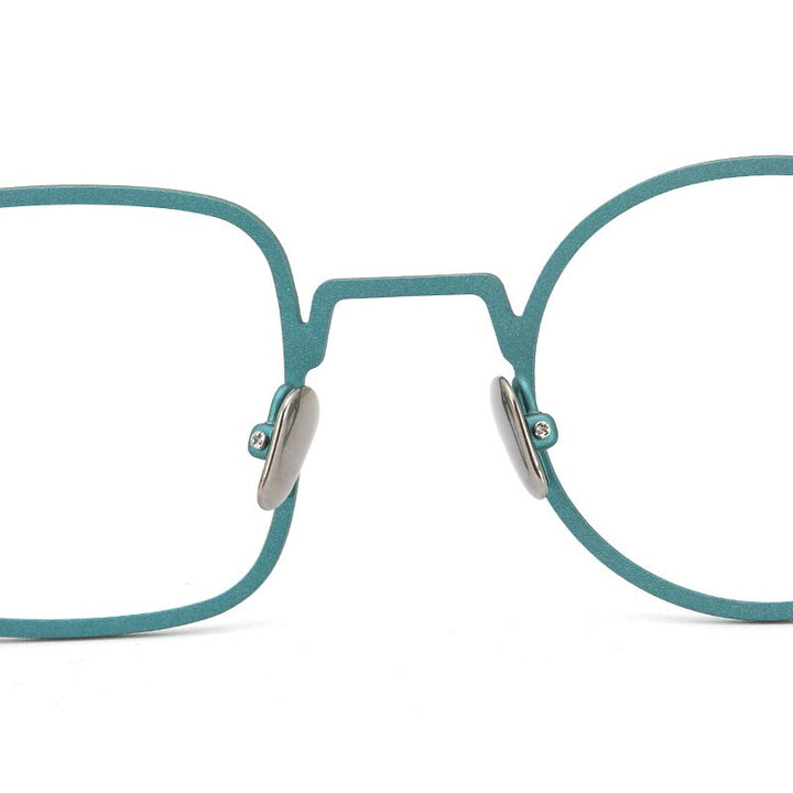 Muzz Unisex Asymetrical Square Round Titanium Eyeglasses T7039n Full Rim Muzz