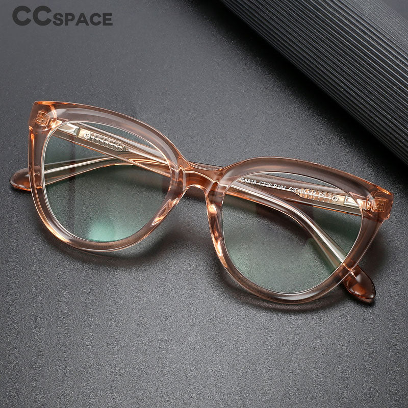 CCspace Unisex Full Rim Square Cat Eye Acetate Eyeglasses 56240 Full Rim CCspace