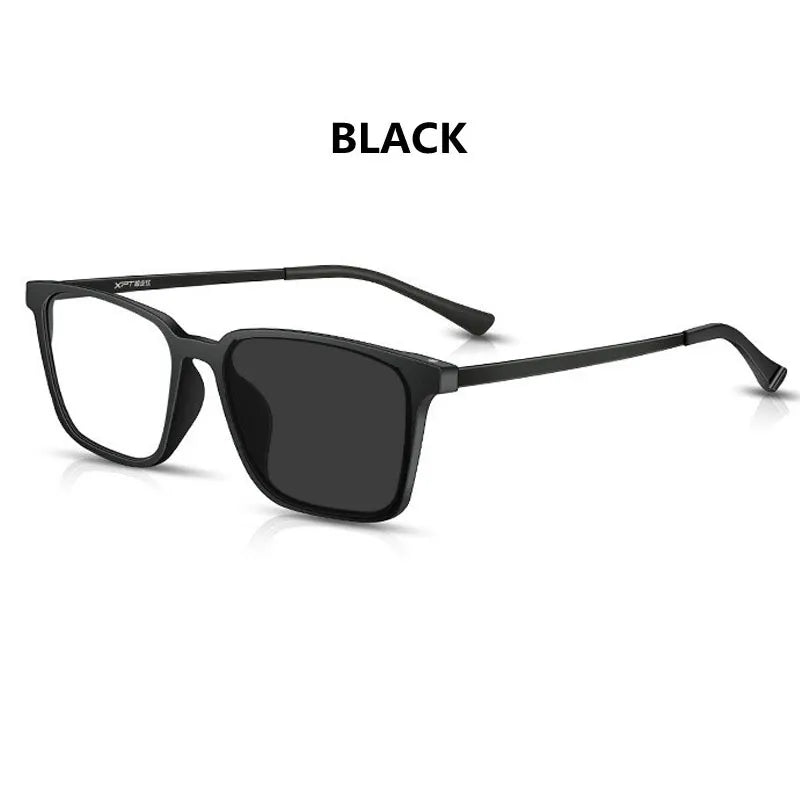 Kocolior Unisex Full Rim Square Tr 90 Titanium Hyperopic Reading Glasses 98221 Reading Glasses Kocolior Photochromic Black China 0