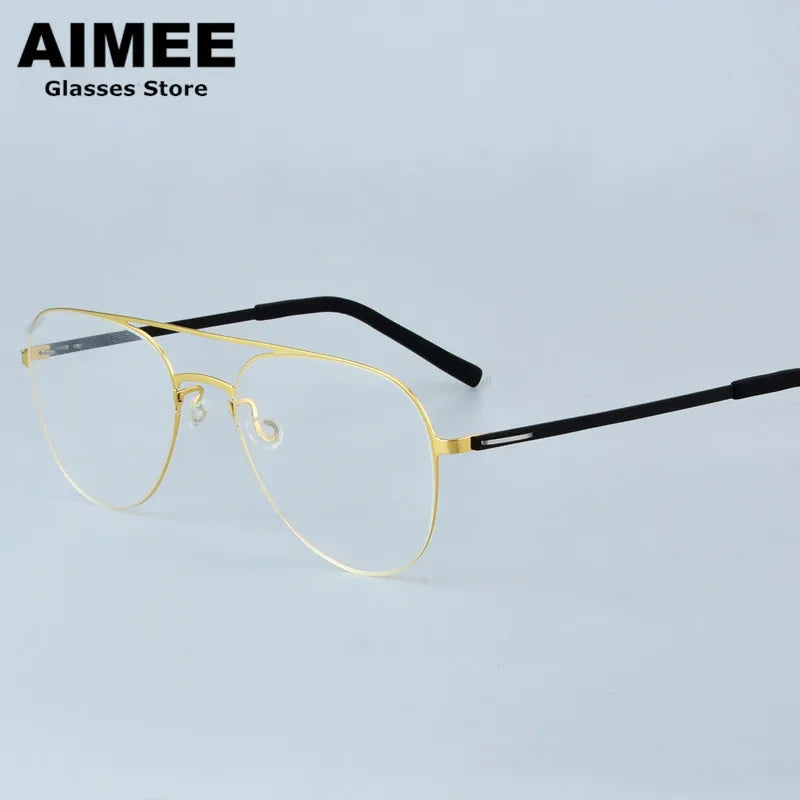Aimee Women's Full Rim Oval Double Bridge Titanium Eyeglasses 99805
