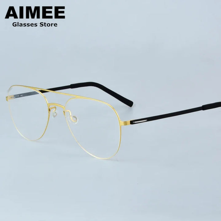 Aimee Women's Full Rim Oval Double Bridge Titanium Eyeglasses 99805