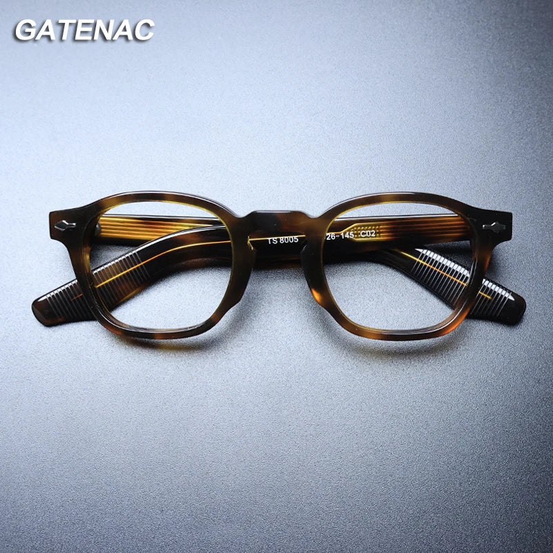 Gatenac Unisex Full Rim Square Acetate Eyeglasses Gxyj1231 Sunglasses Gatenac   