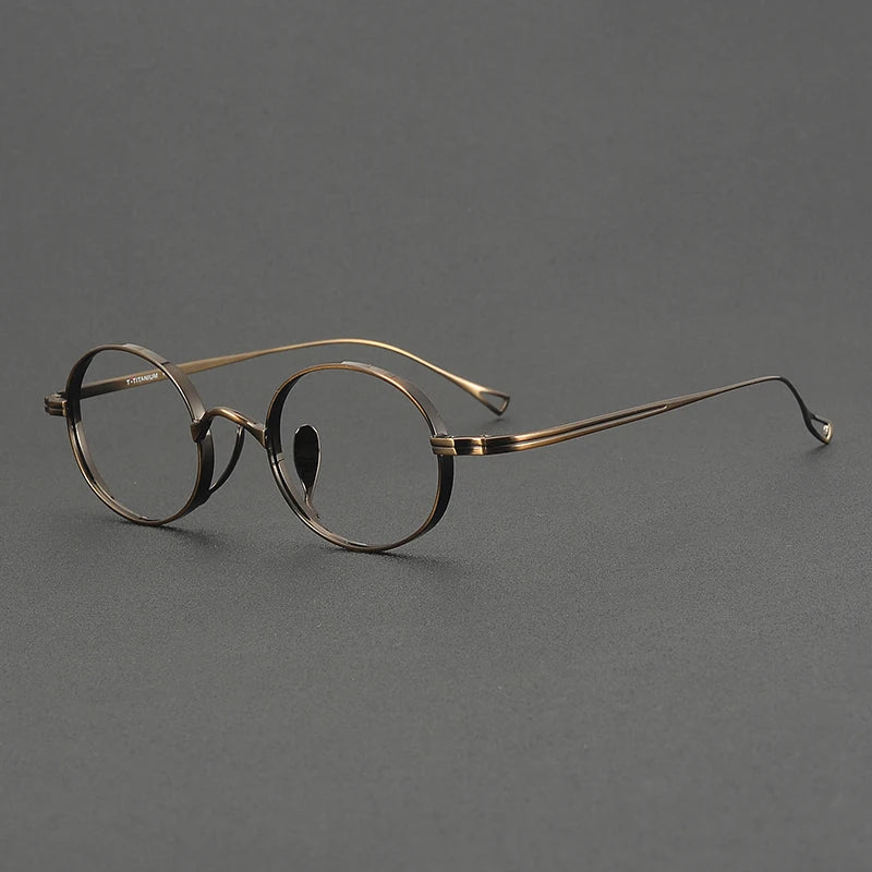 Muzz Men's Full Rim Oval Round Titanium Eyeglasses 566801