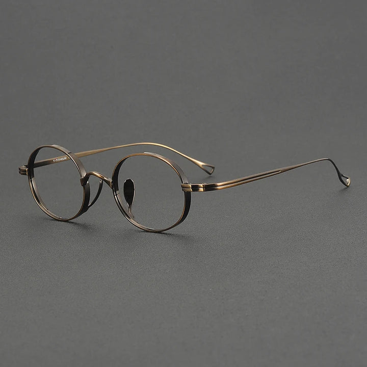 Muzz Men's Full Rim Oval Round Titanium Eyeglasses 566801