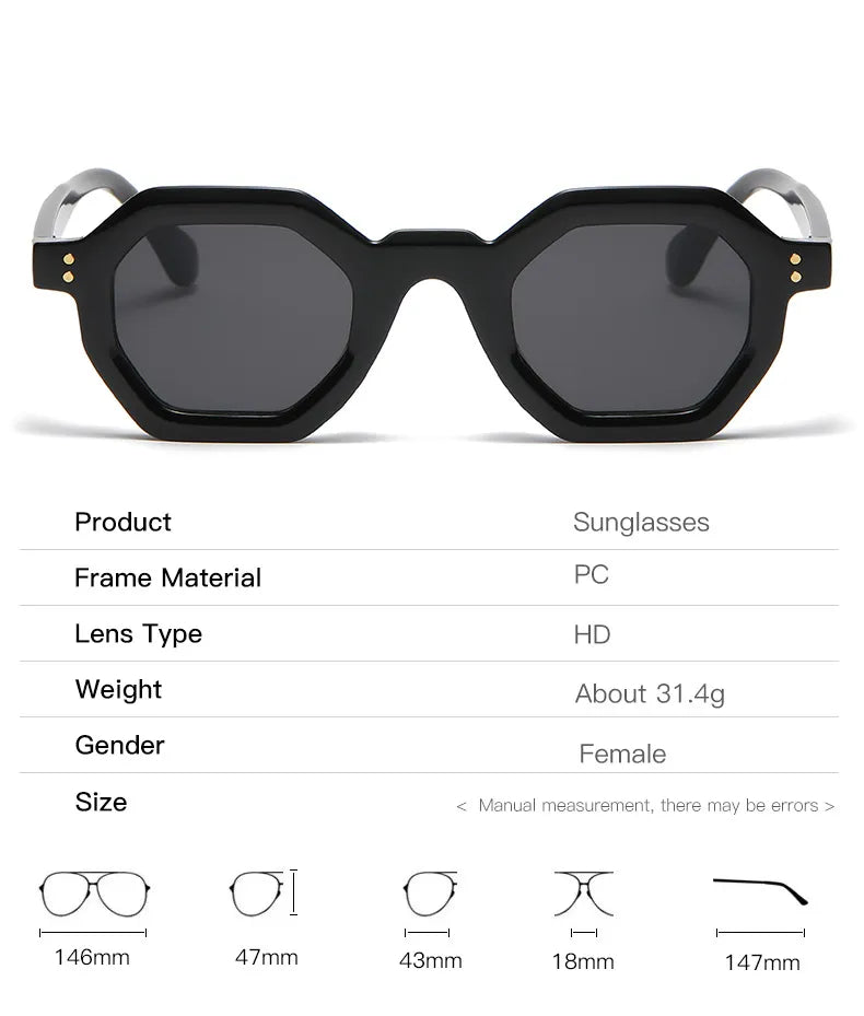 CCspace Unisex Full Rim Polygon Plastic Eyeglasses 56891 Full Rim CCspace