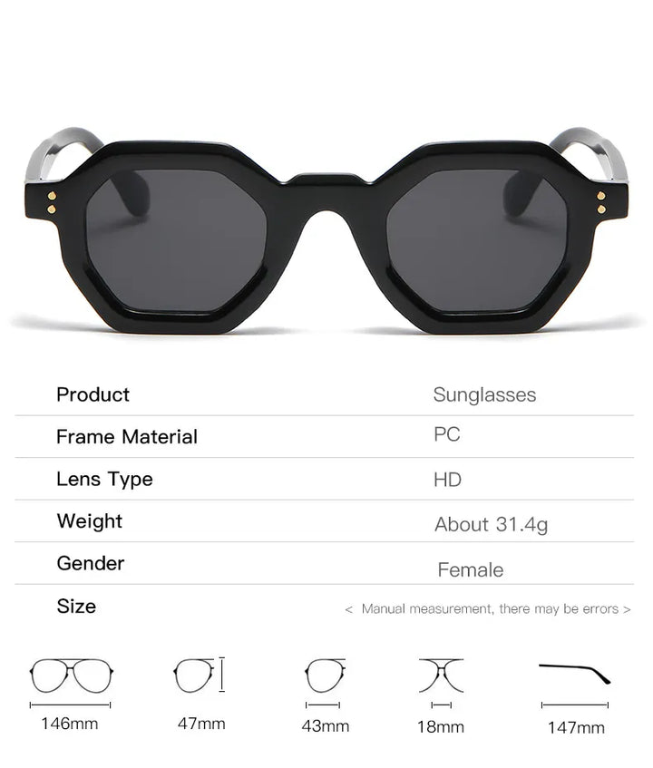 CCspace Unisex Full Rim Polygon Plastic Eyeglasses 56891 Full Rim CCspace