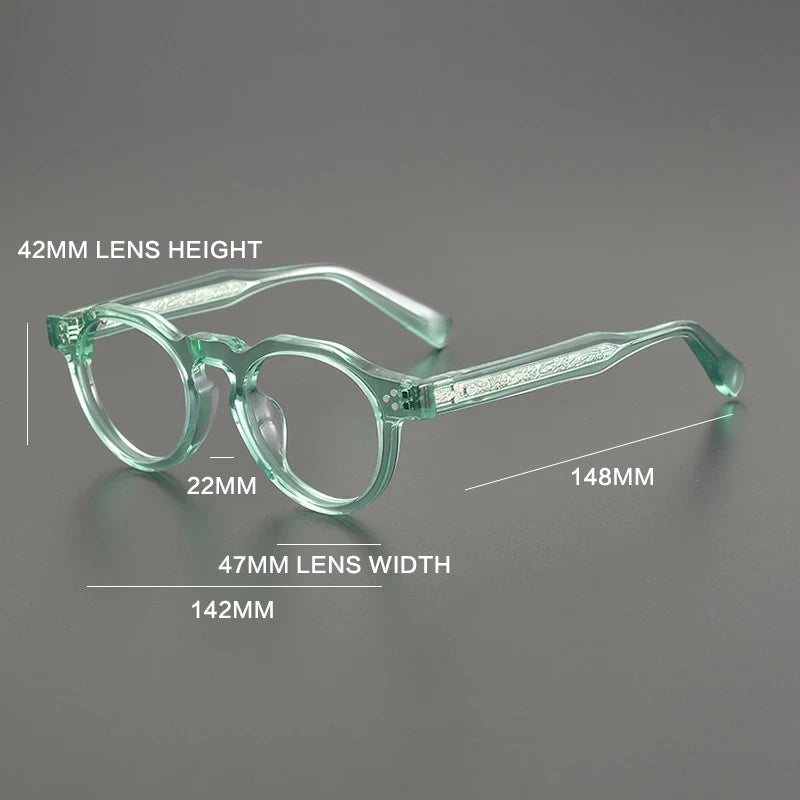 Gatenac Unisex Full Rim Round Acetate Eyeglasses Gxyj1164 Full Rim Gatenac