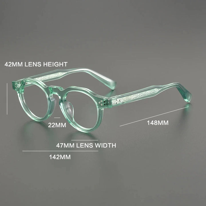 Gatenac Unisex Full Rim Round Acetate Eyeglasses Gxyj1164 Full Rim Gatenac