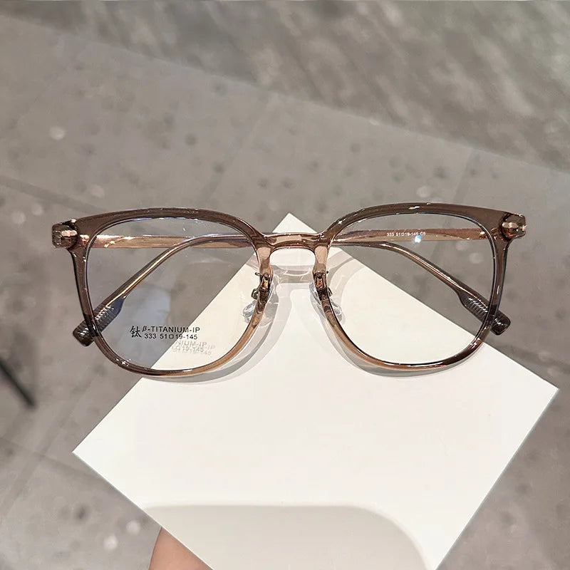 Xbora Unisex Full Rim Oval Square Tr 90 Alloy Eyeglasses 85333