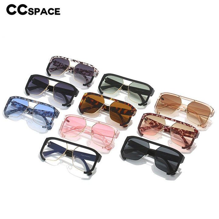 CCspace Unisex Semi Rim Square Tr 90 UV400 Sunglasses 56217 Sunglasses CCspace Sunglasses