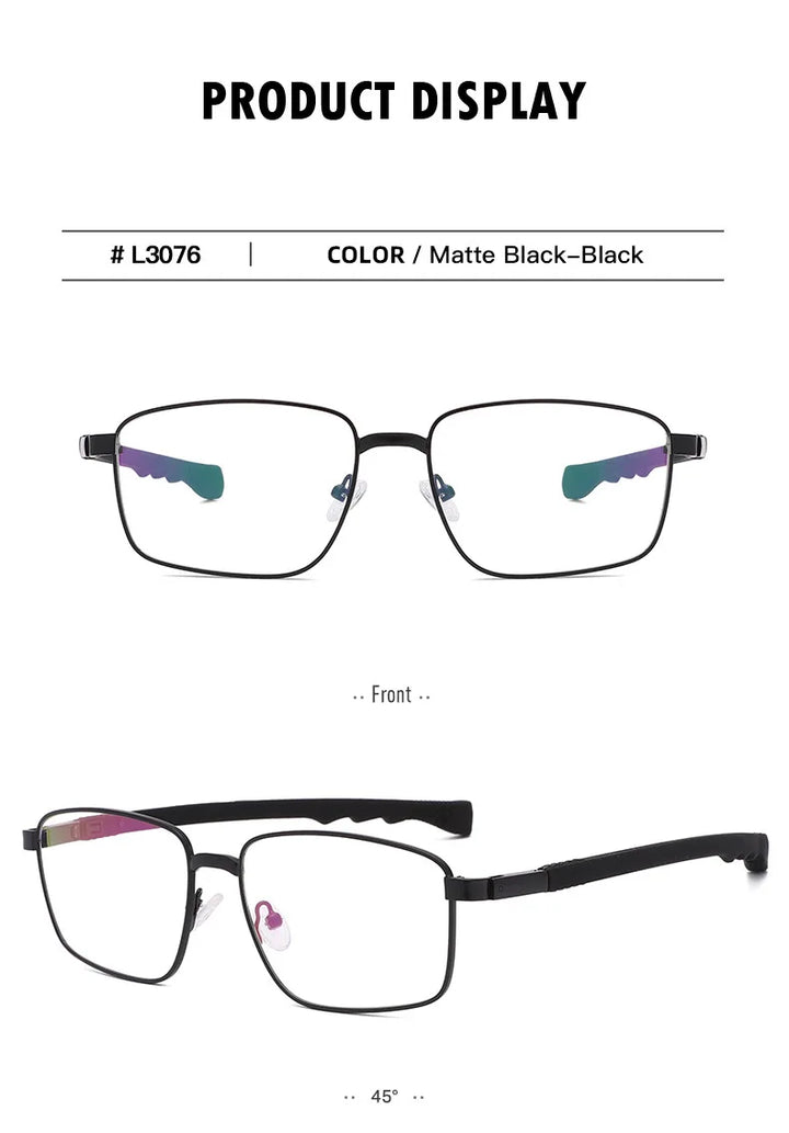 Handoer Unisex Full Rim Square Alloy Eyeglasses 30769