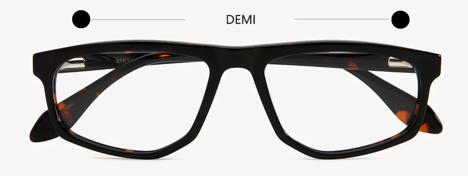 Esnbie Women's Full Rim Rectangle Acetate Eyeglasses 31623 Full Rim Esnbie Demi