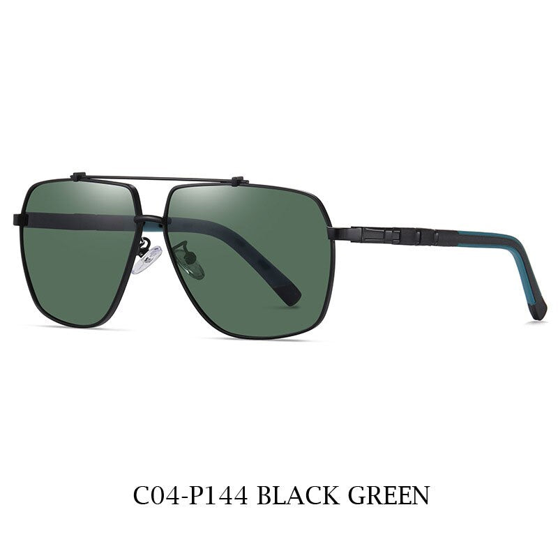 Zirosat Unisex Full Rim Square Double Bridge Alloy Polarized Sunglasses 6312 Sunglasses Zirosat C04-P144