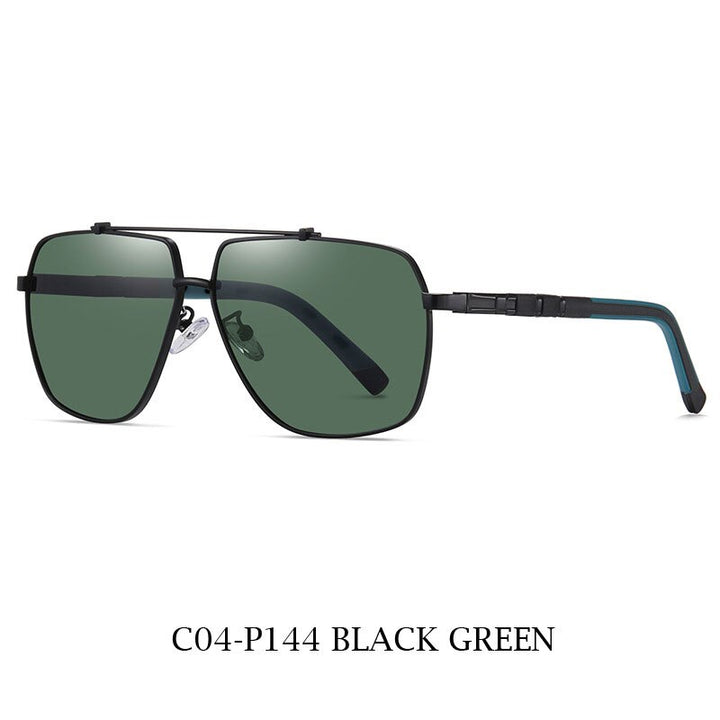 Zirosat Unisex Full Rim Square Double Bridge Alloy Polarized Sunglasses 6312 Sunglasses Zirosat C04-P144