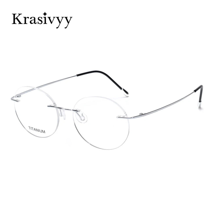 Krasivyy Women's Rimless Oval Round Titanium Eyeglasses 316012