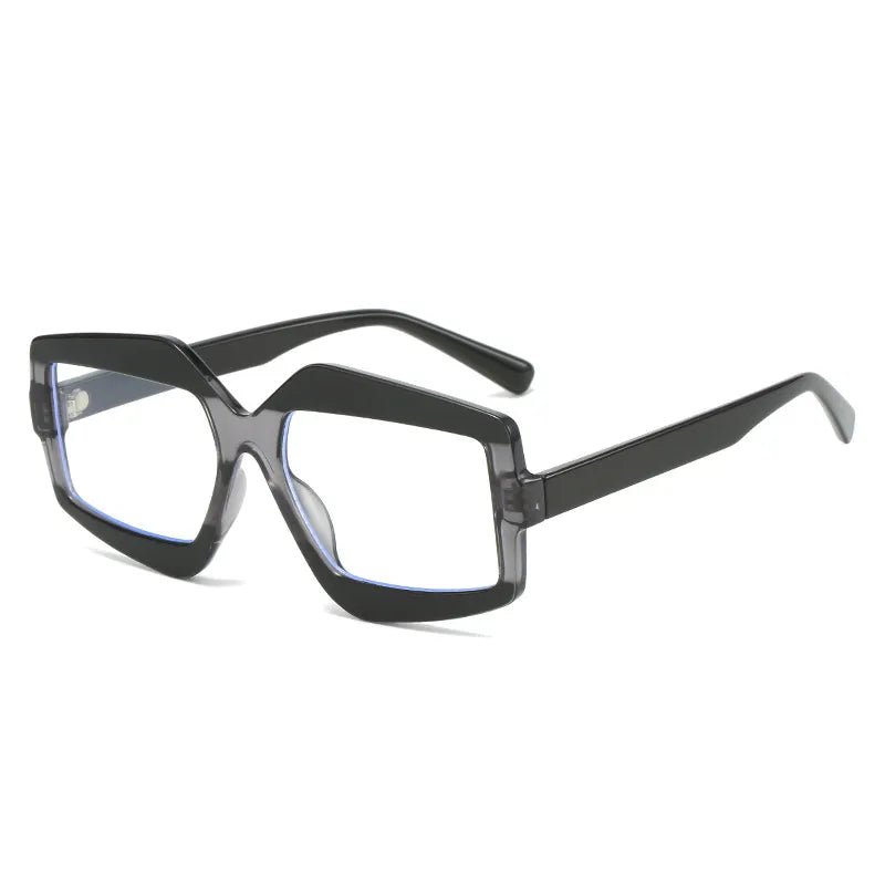 CCspace Unisex Full Rim Square Plastic Eyeglasses Sunglasses 56825 Full Rim CCspace C7BlackClear