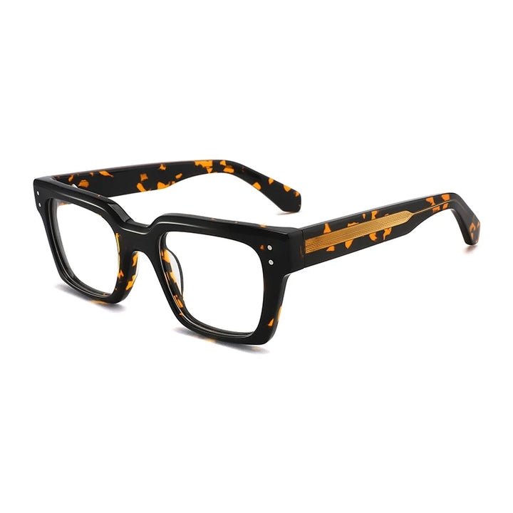 Gatenac Unisex Full Rim Square Thick Acetate Eyeglasses Gxyj1565 Full Rim Gatenac Tortoiseshell